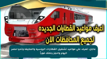 عاجل: تعرف على مواعيد تشغيل القطارات الروسية والمكيفة وتحيا مصر اليوم واحجز رحلتك فوراً